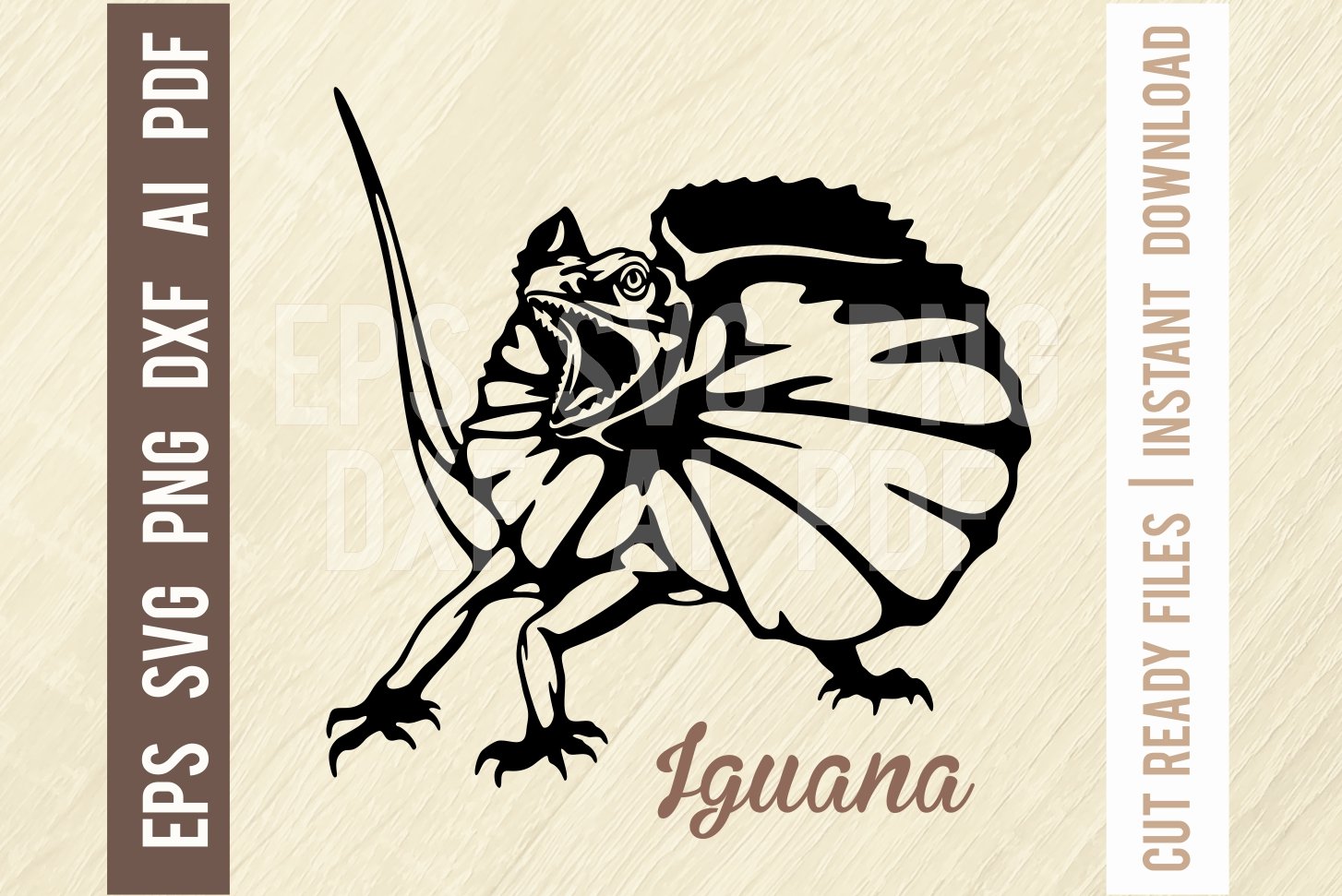 Iguana Reptiles Wild Animal Cut SVG cover image.