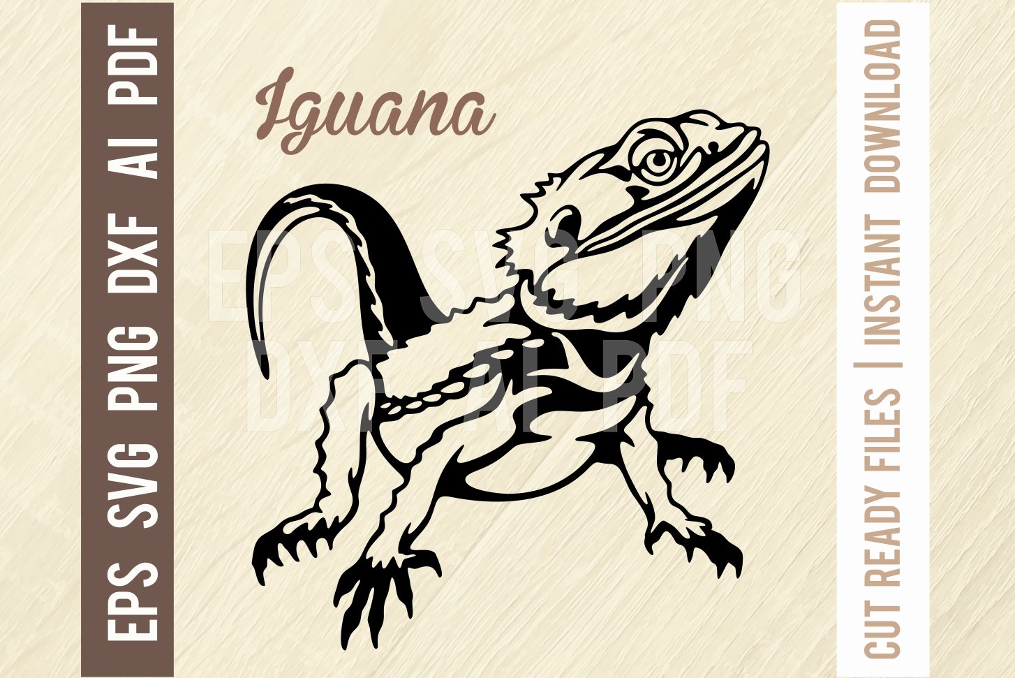 Iguana Reptiles Wild Animal Cut SVG cover image.