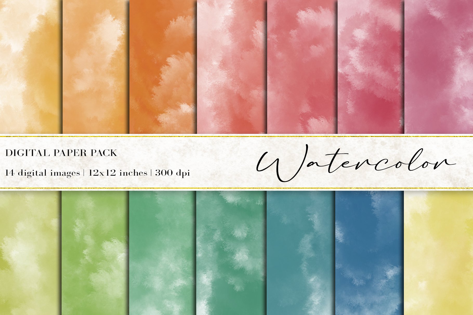 Watercolor Digital Papers cover image.