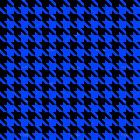 Blue and black houndstooth pattern cover image.