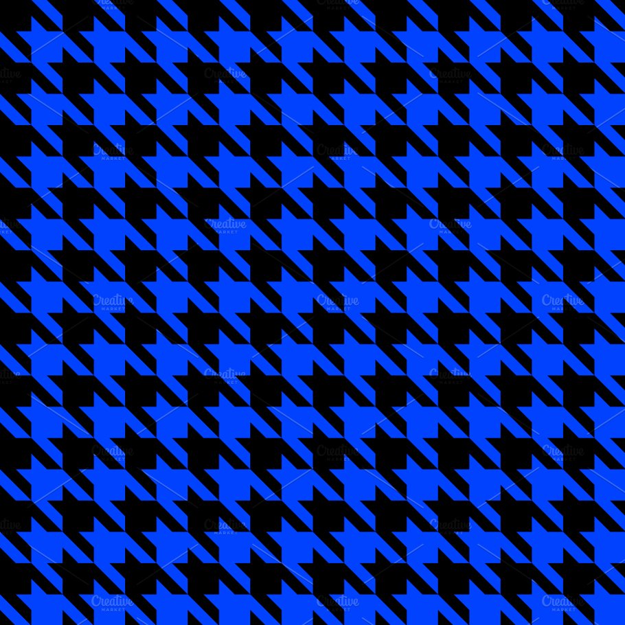 Blue and black houndstooth pattern cover image.