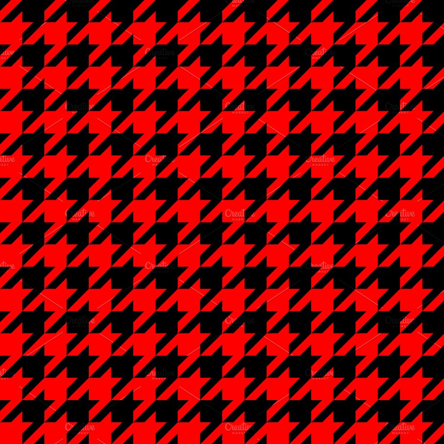 Red and black houndstooth pattern cover image.