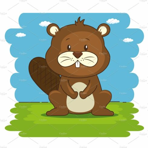 cute adorable beaver animal cartoon cover image.