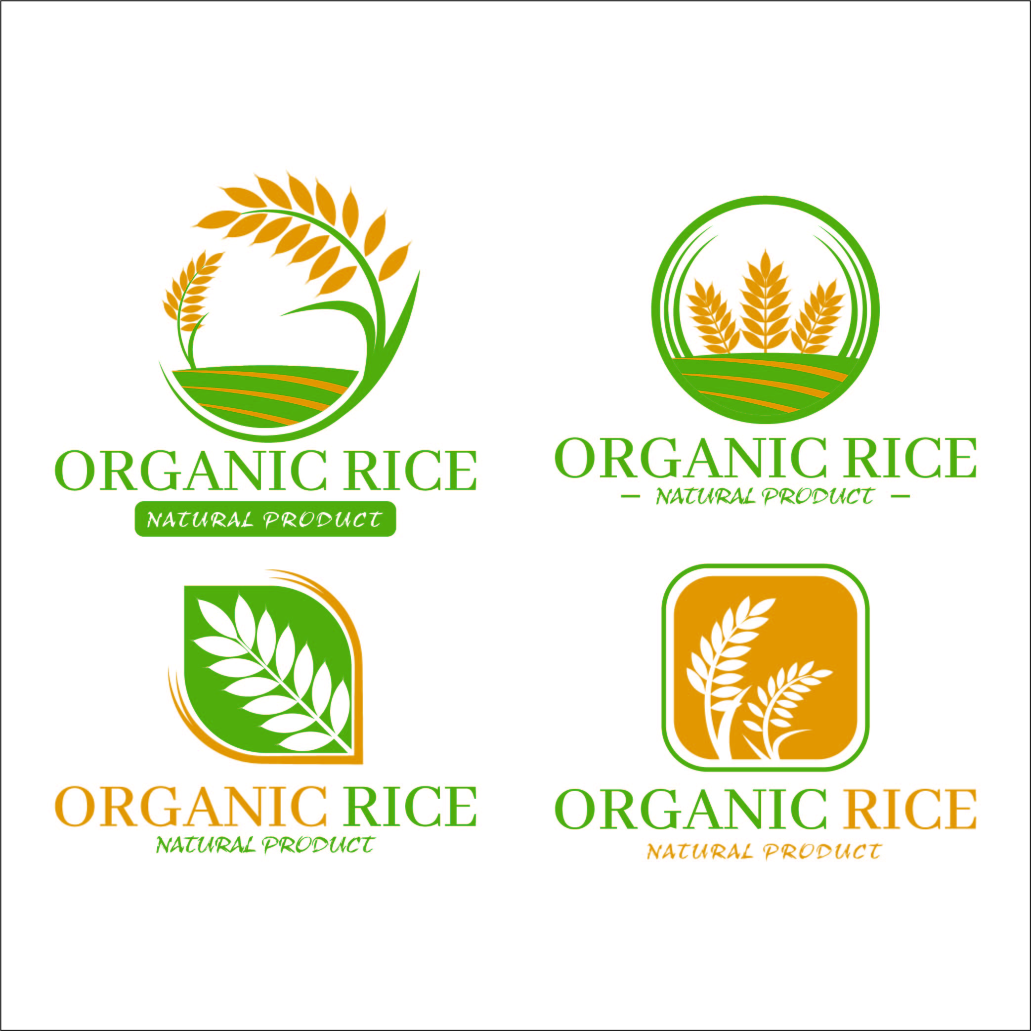Oraganic Rice Logo Design preview image.