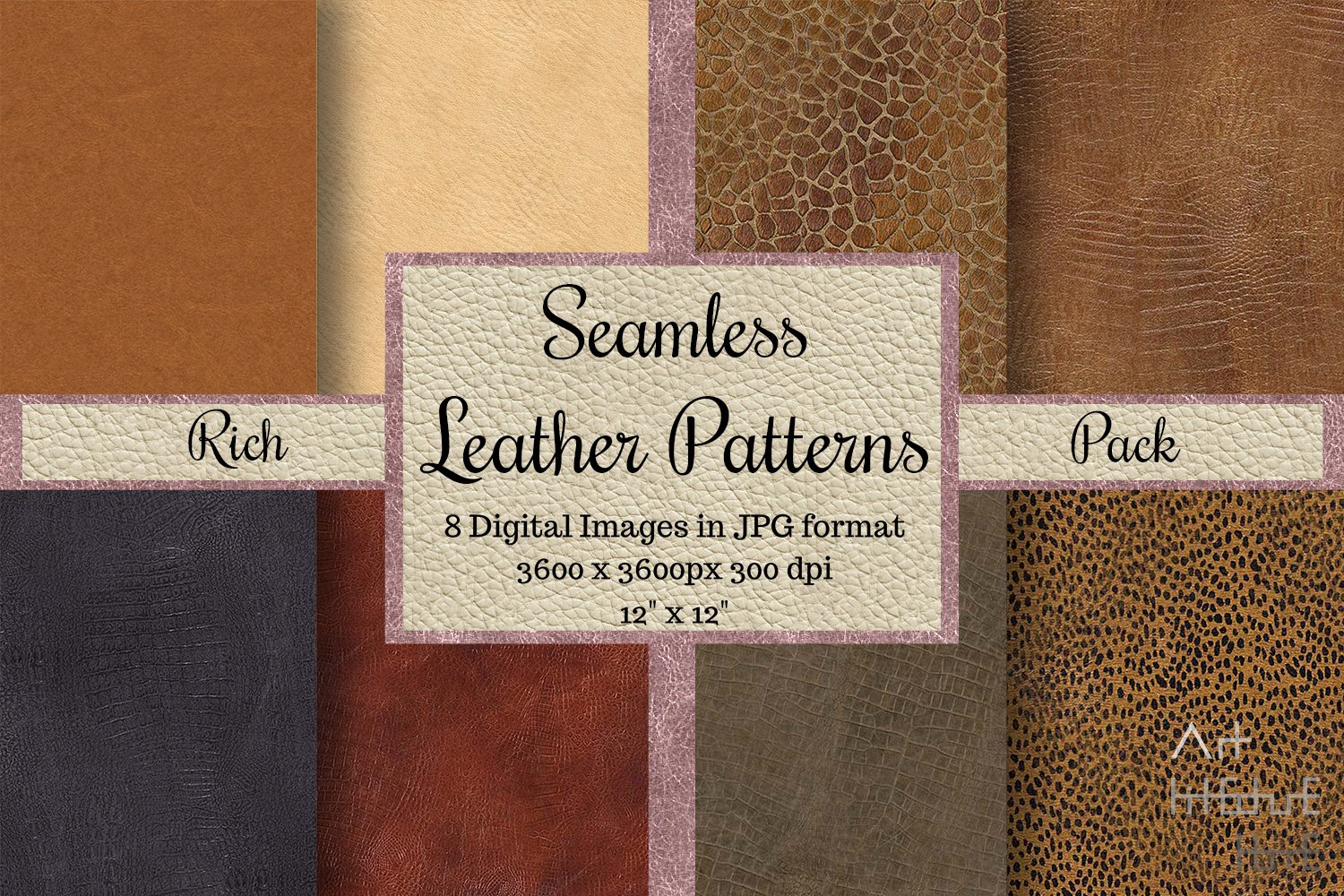 64 Seamless Leather Patterns Set 1 preview image.