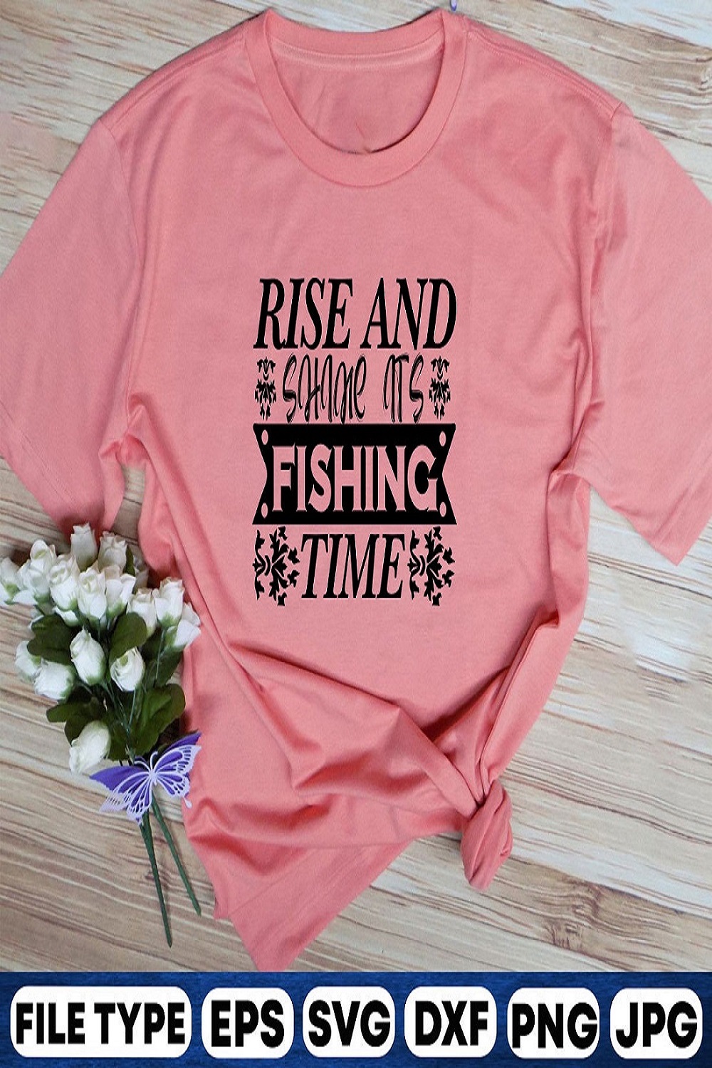 Rise & shine it's fishing time pinterest preview image.