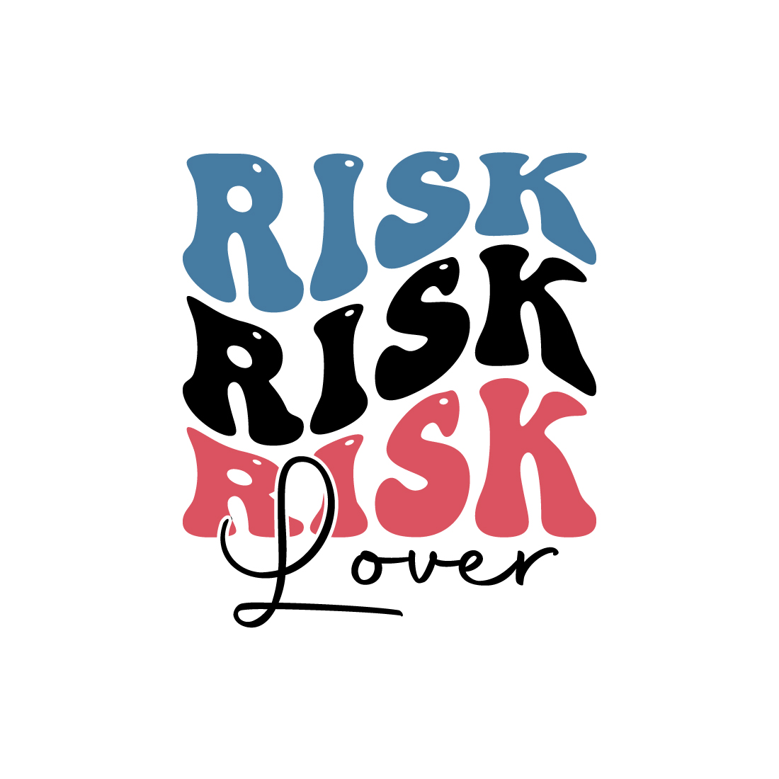 Risk lover indoor game typography design for t-shirts, cards, frame artwork, phone cases, bags, mugs, stickers, tumblers, print, etc preview image.