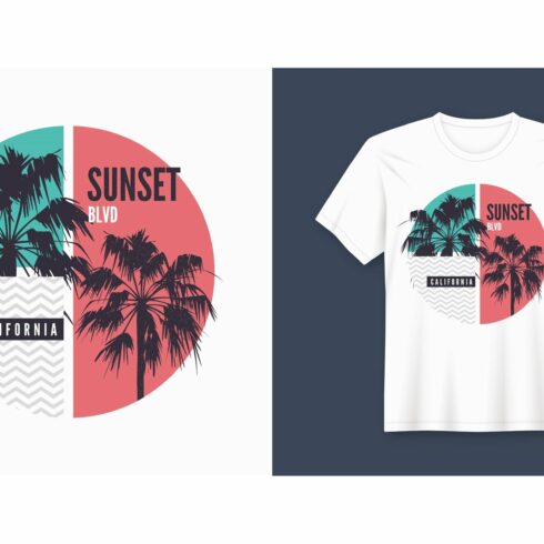 Sunset Blvd California tshirt design cover image.
