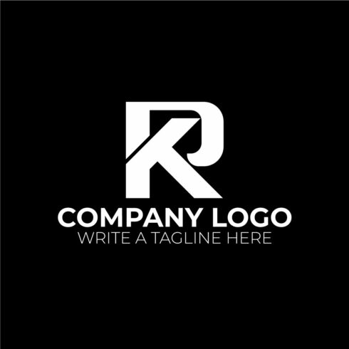 Initial letter RK black and white logo design cover image.