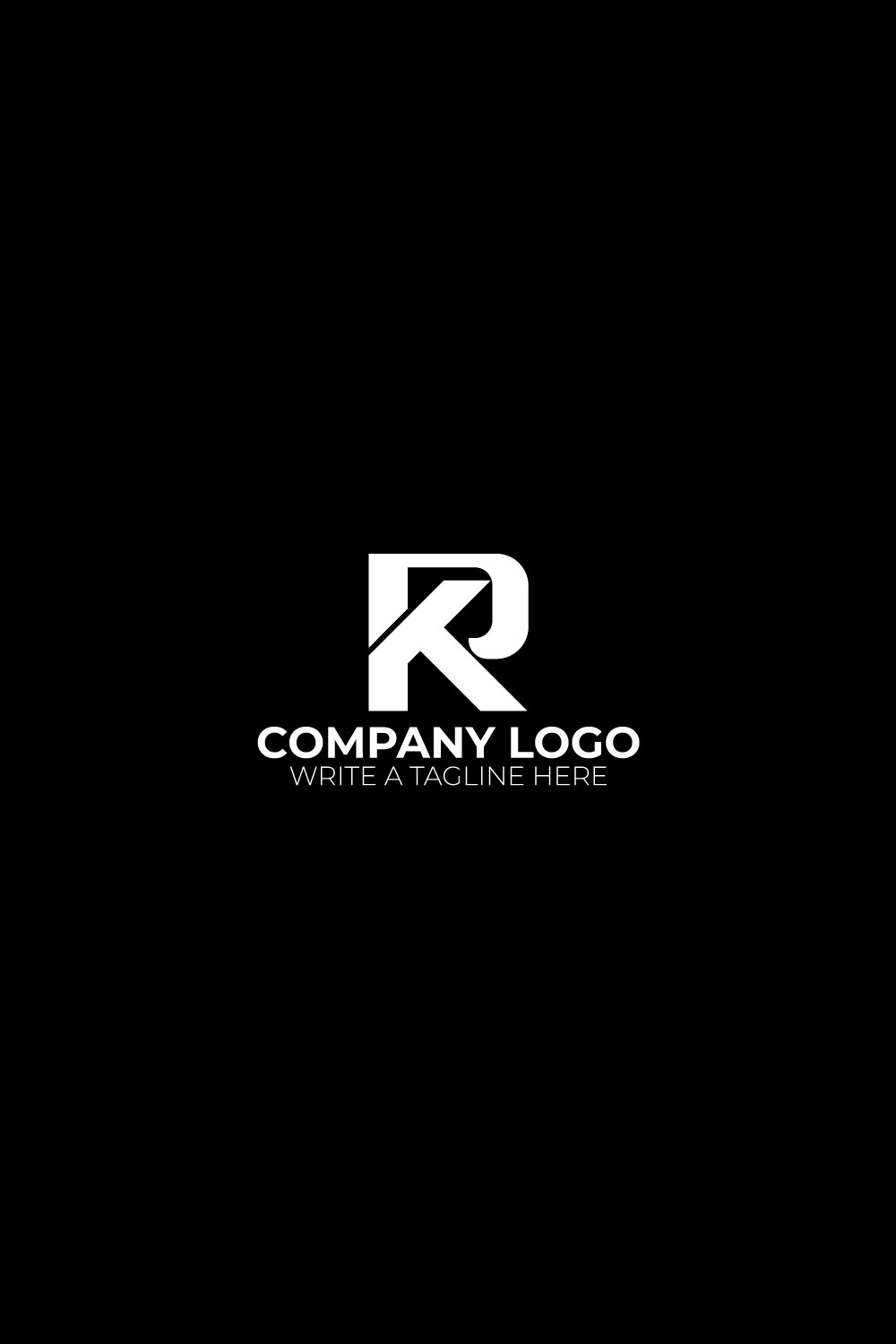 Initial letter RK black and white logo design pinterest preview image.