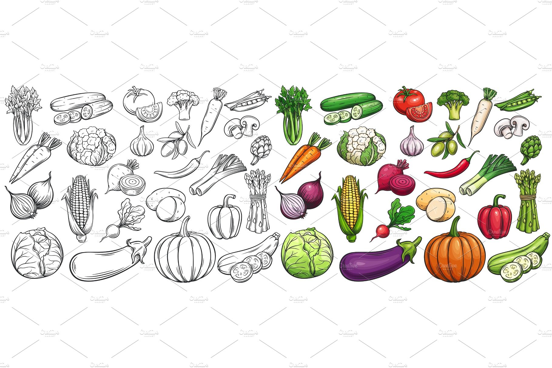 Vegetables Icons Set cover image.