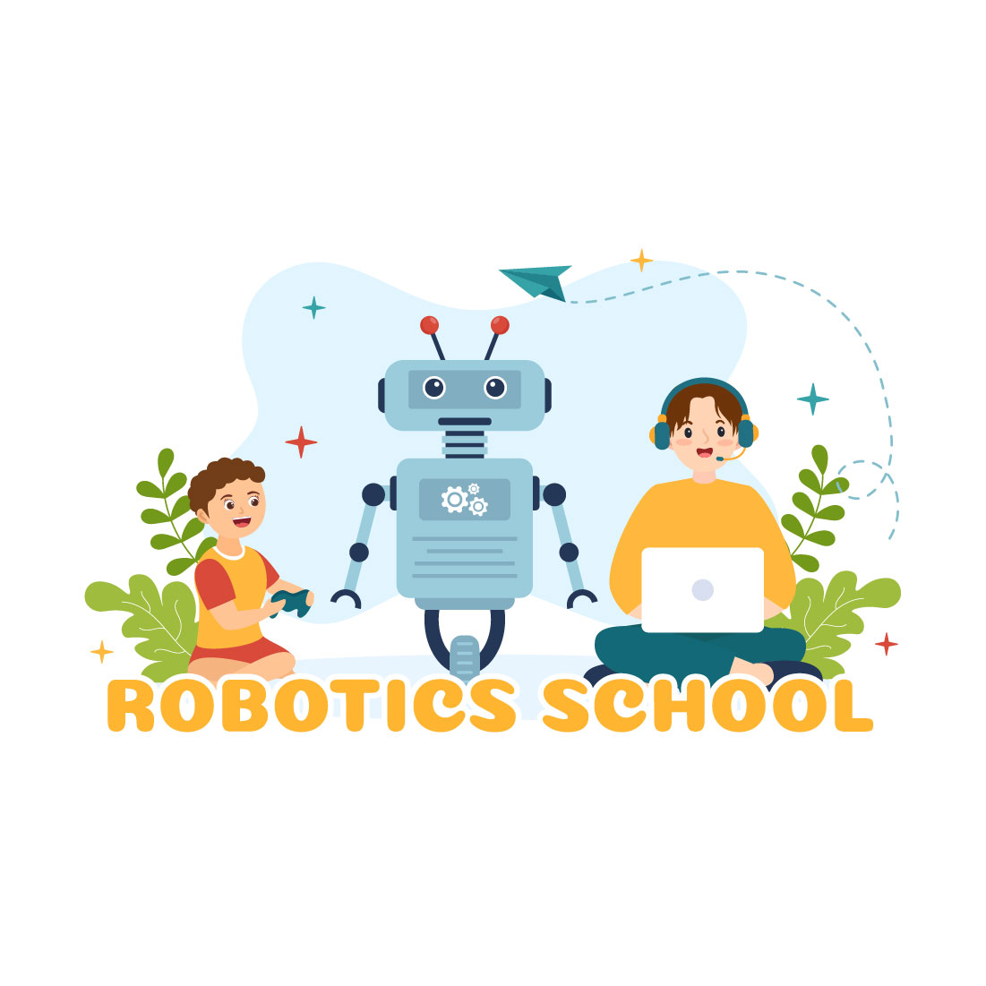 11 Robotics School Illustration preview image.