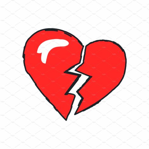 Broken Heart Logotype Closeup Vector cover image.