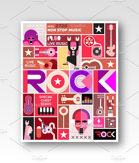 rock concert poster with text design illustration cm 55