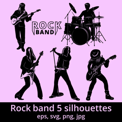 Rock Band Silhouettes SVG cover image.