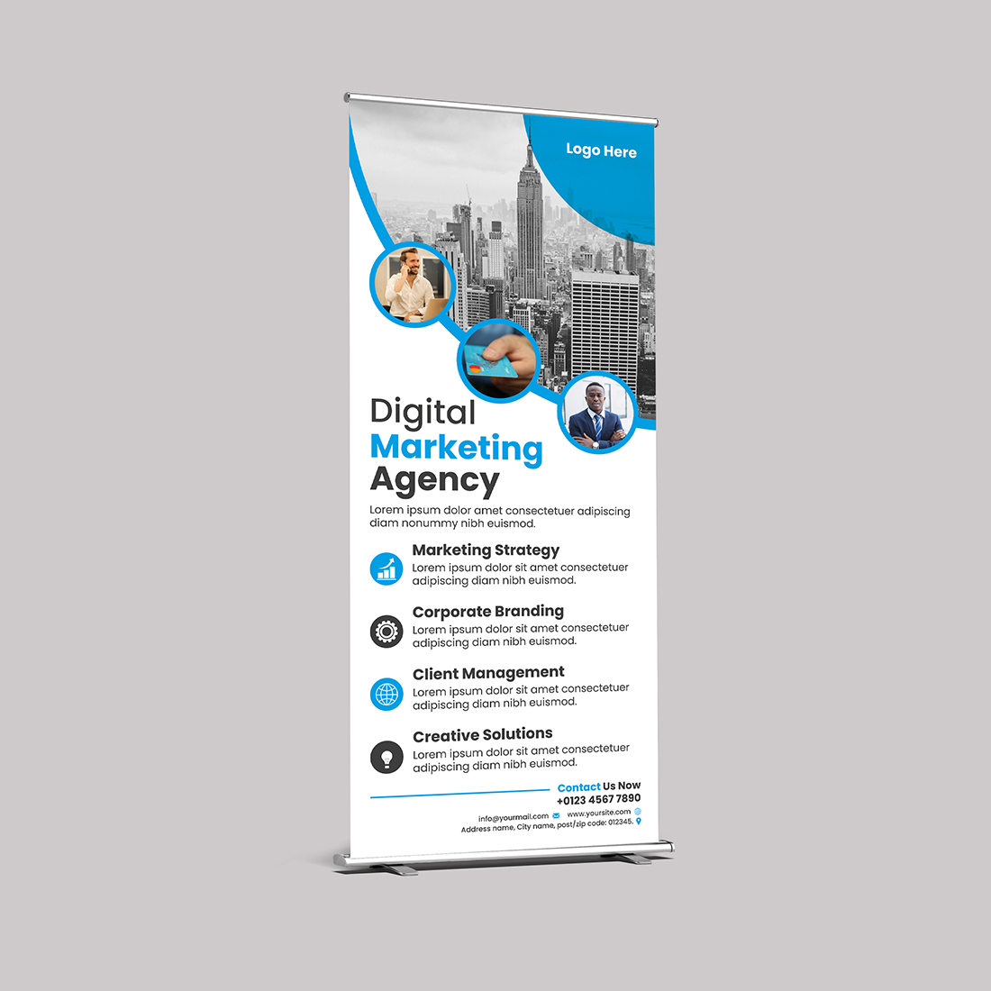 Roll up Banner Template Design preview image.