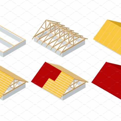 Isometric roofing construction cover image.