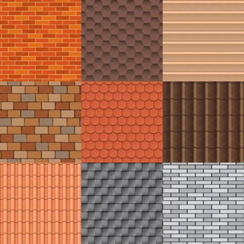 Roof texture vector set cover image.