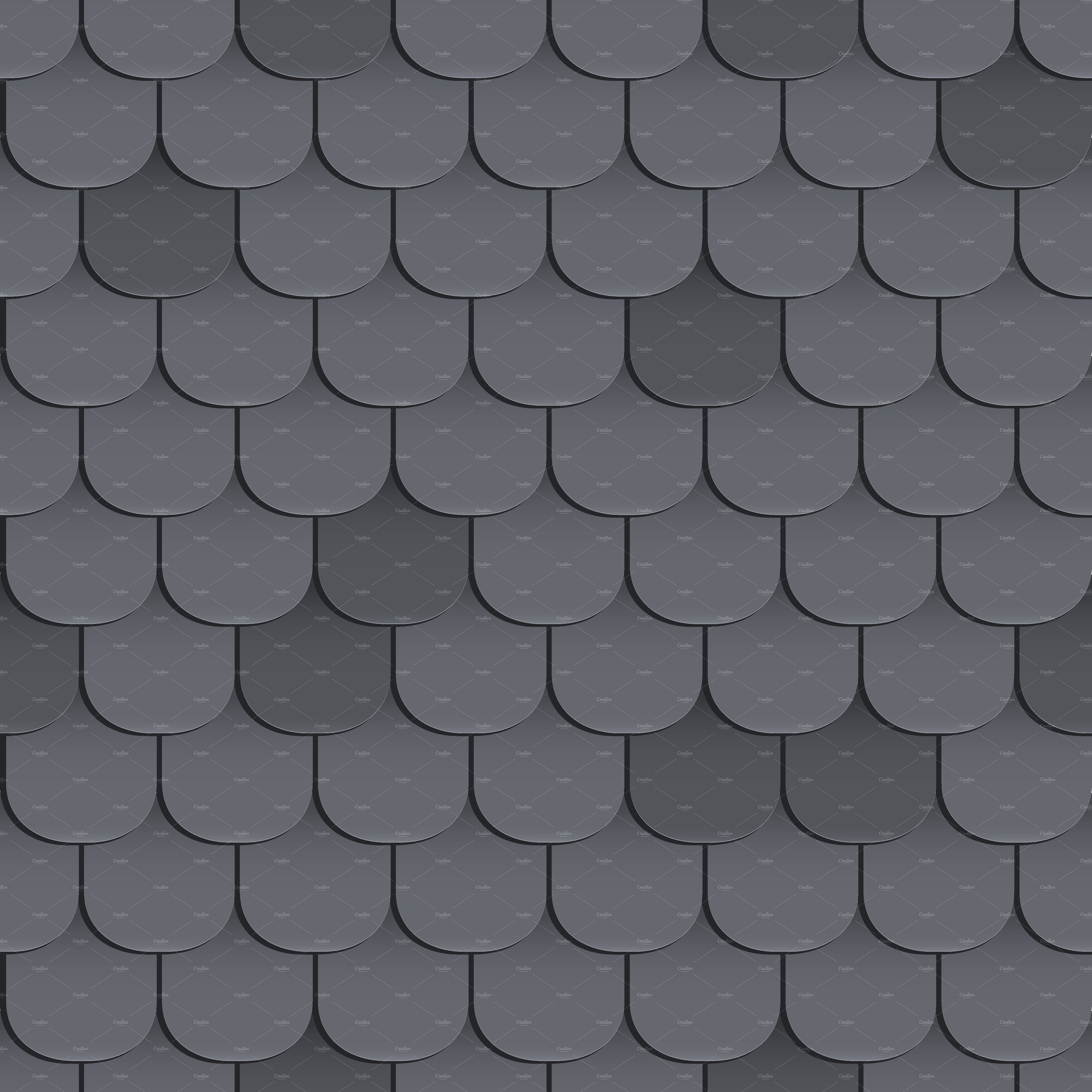 Set of Shingles roof seamless patterns preview image.