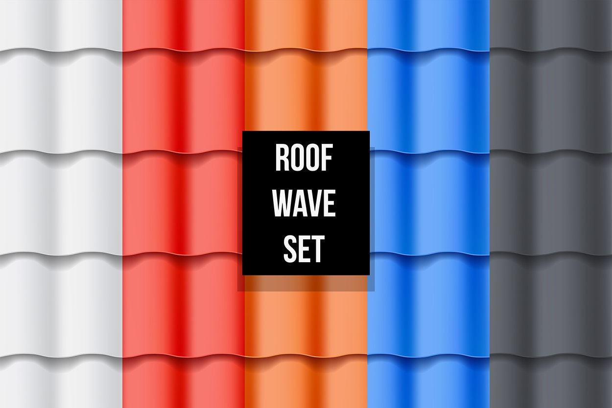 Set of Waves roof tiles pattern cover image.