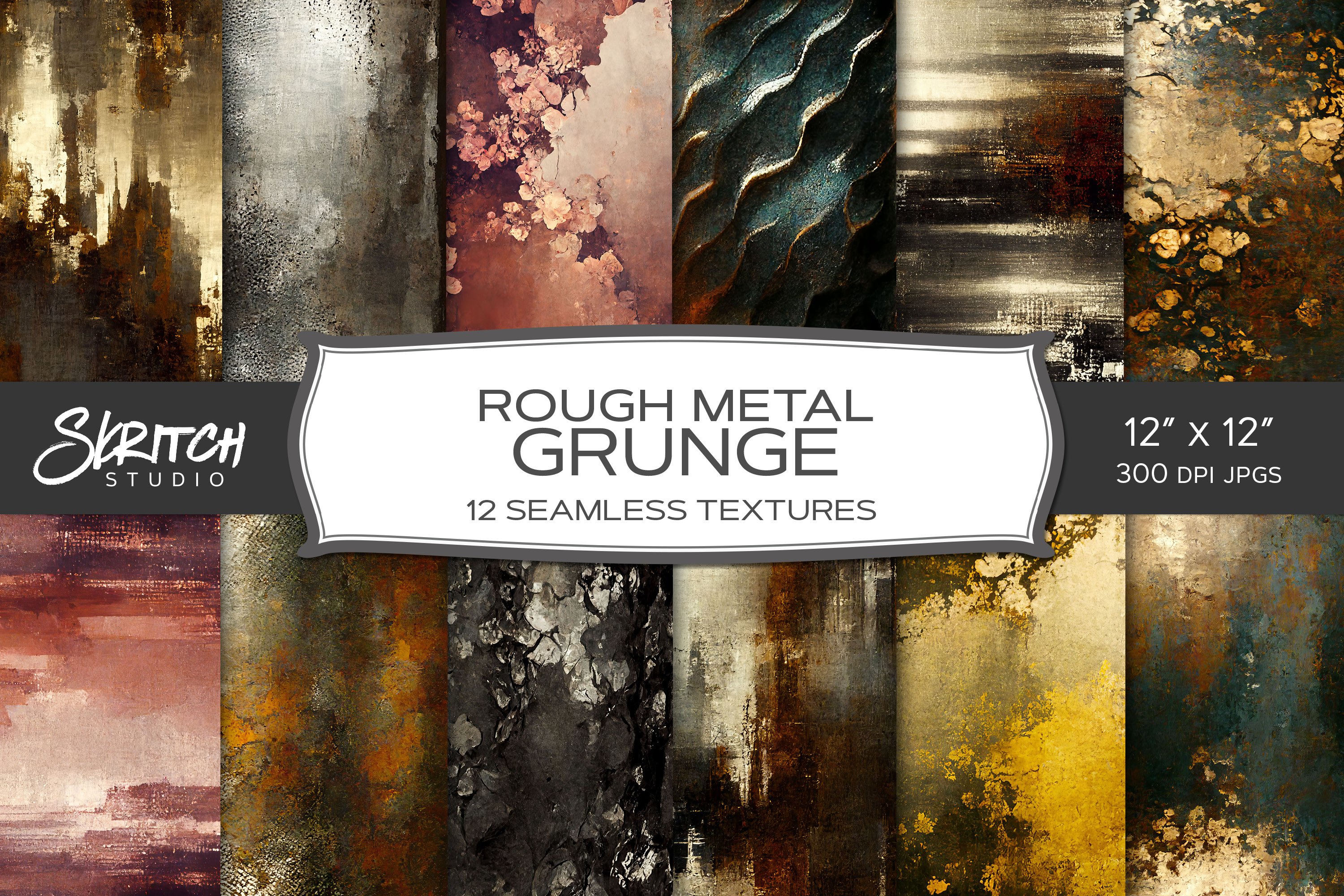 Rough Metal Grunge Seamless Textures preview image.