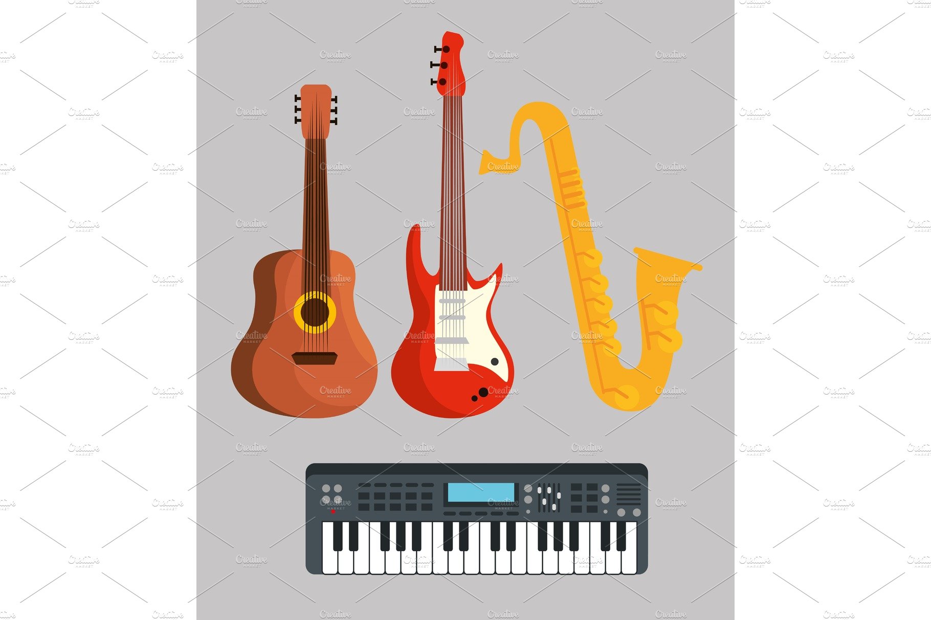 set music instruments to jazz music cover image.