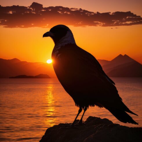 Backlit with a seagull in the foreground and a amazing golden su cover image.