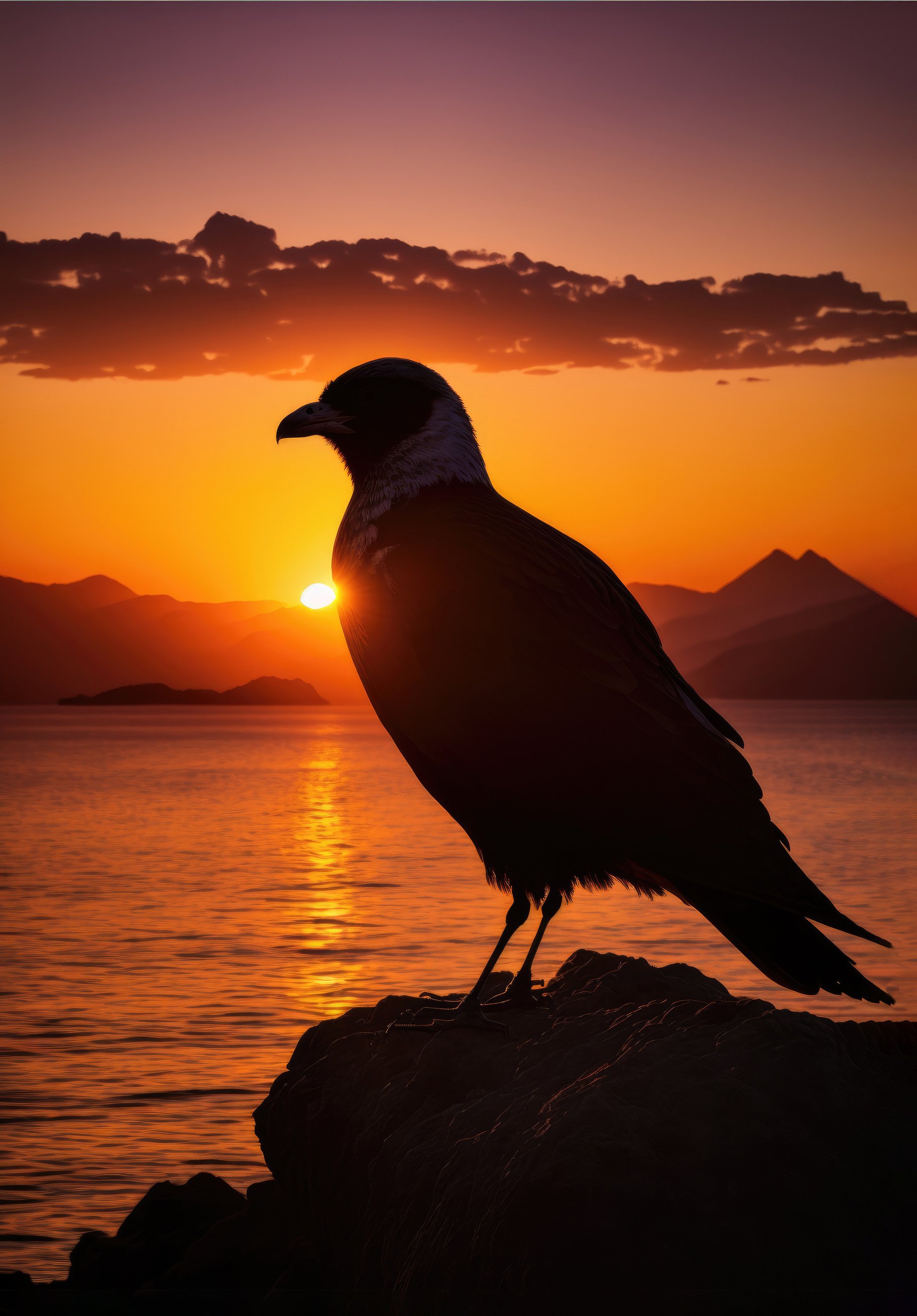 Backlit with a seagull in the foreground and a amazing golden su cover image.