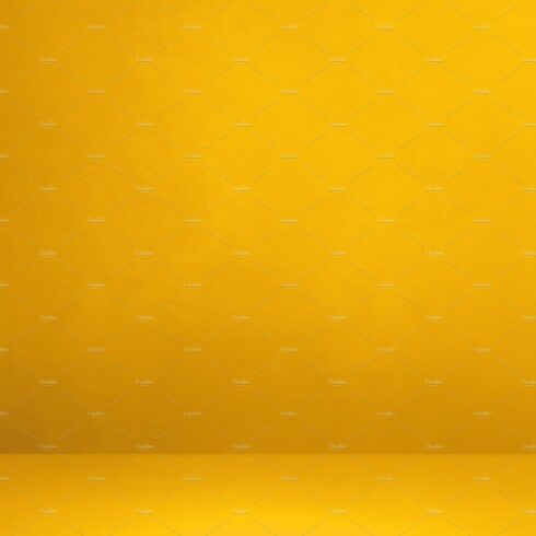 Empty yellow concrete interior background cover image.