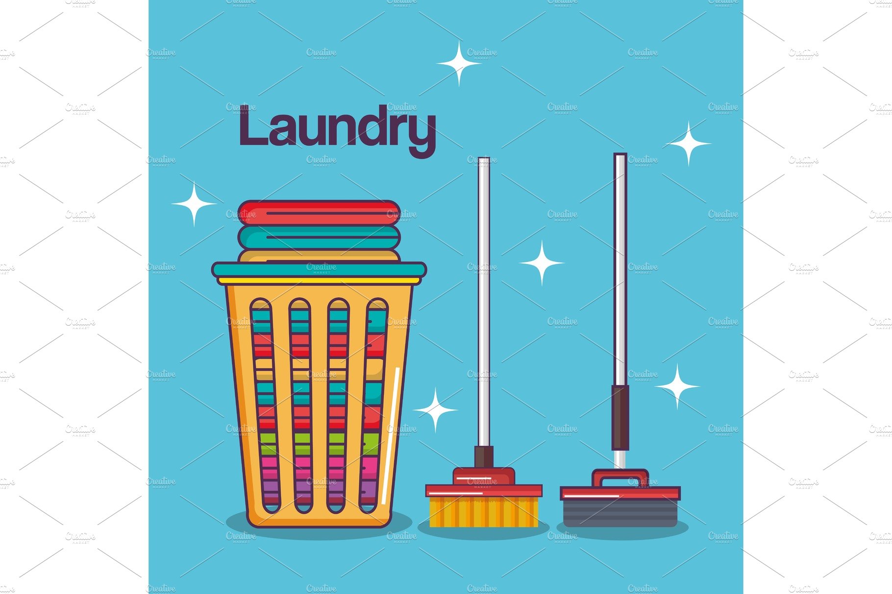 laundry service clean basket cotton cover image.