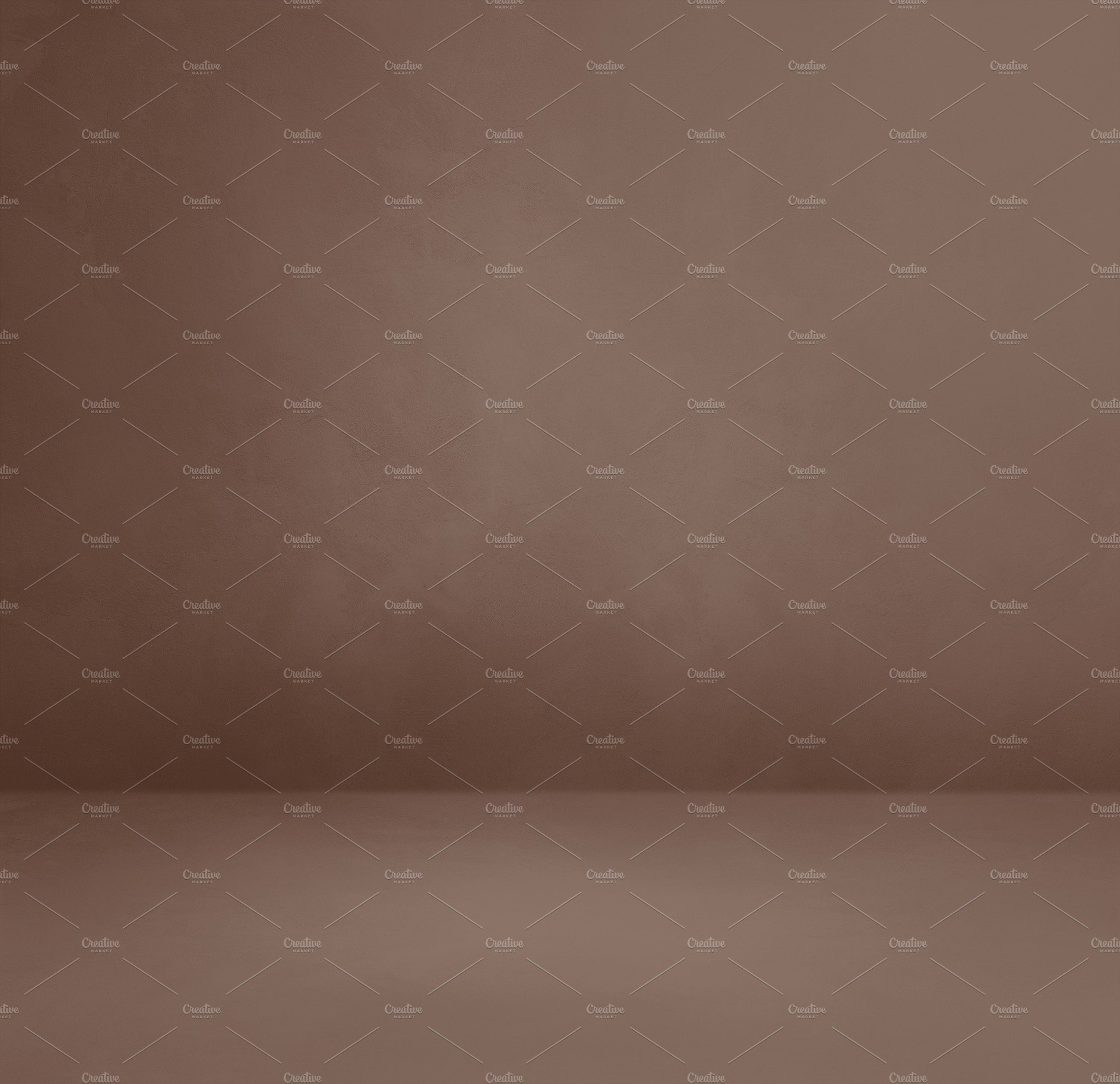 Empty chocolate brown concrete interior background cover image.