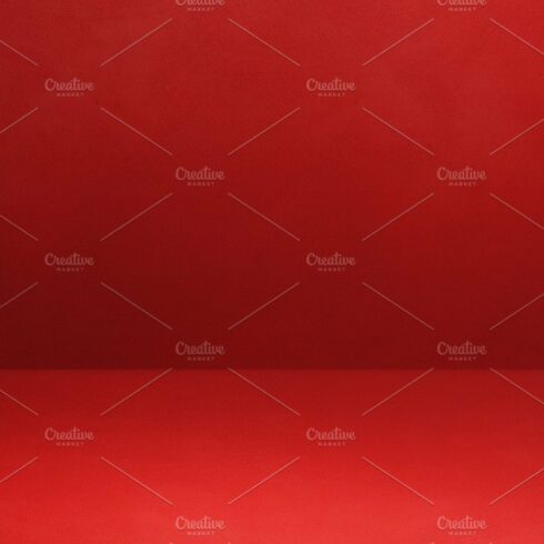 Empty red concrete interior background banner cover image.