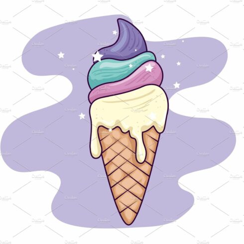 cute and delicious ice cream in cone cover image.