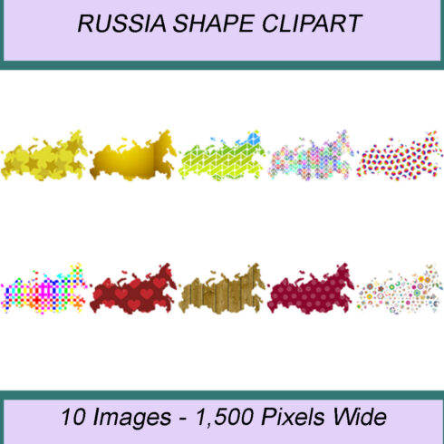 RUSSIA SHAPE CLIPART ICONS cover image.