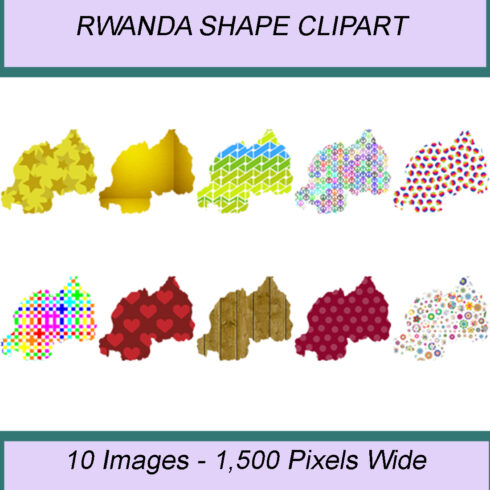 RWANDA SHAPE CLIPART ICONS cover image.