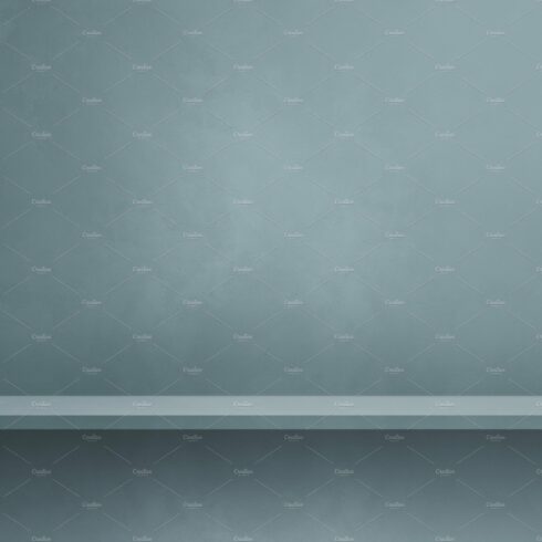 Empty shelf on a tinted grey wall. Background template. Square b cover image.