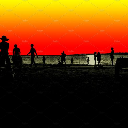 Sunset Beach Scene Illustration cover image.