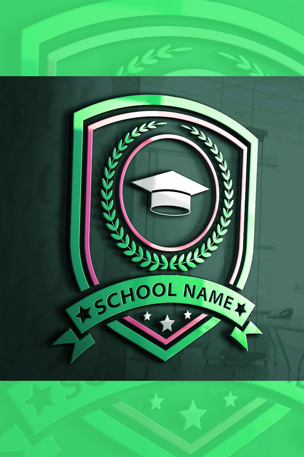 Logo: Dynamic School and University Logo Design with Full Editability pinterest preview image.