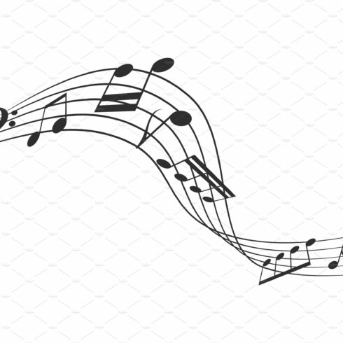 Music note bearer. Curved melody cover image.