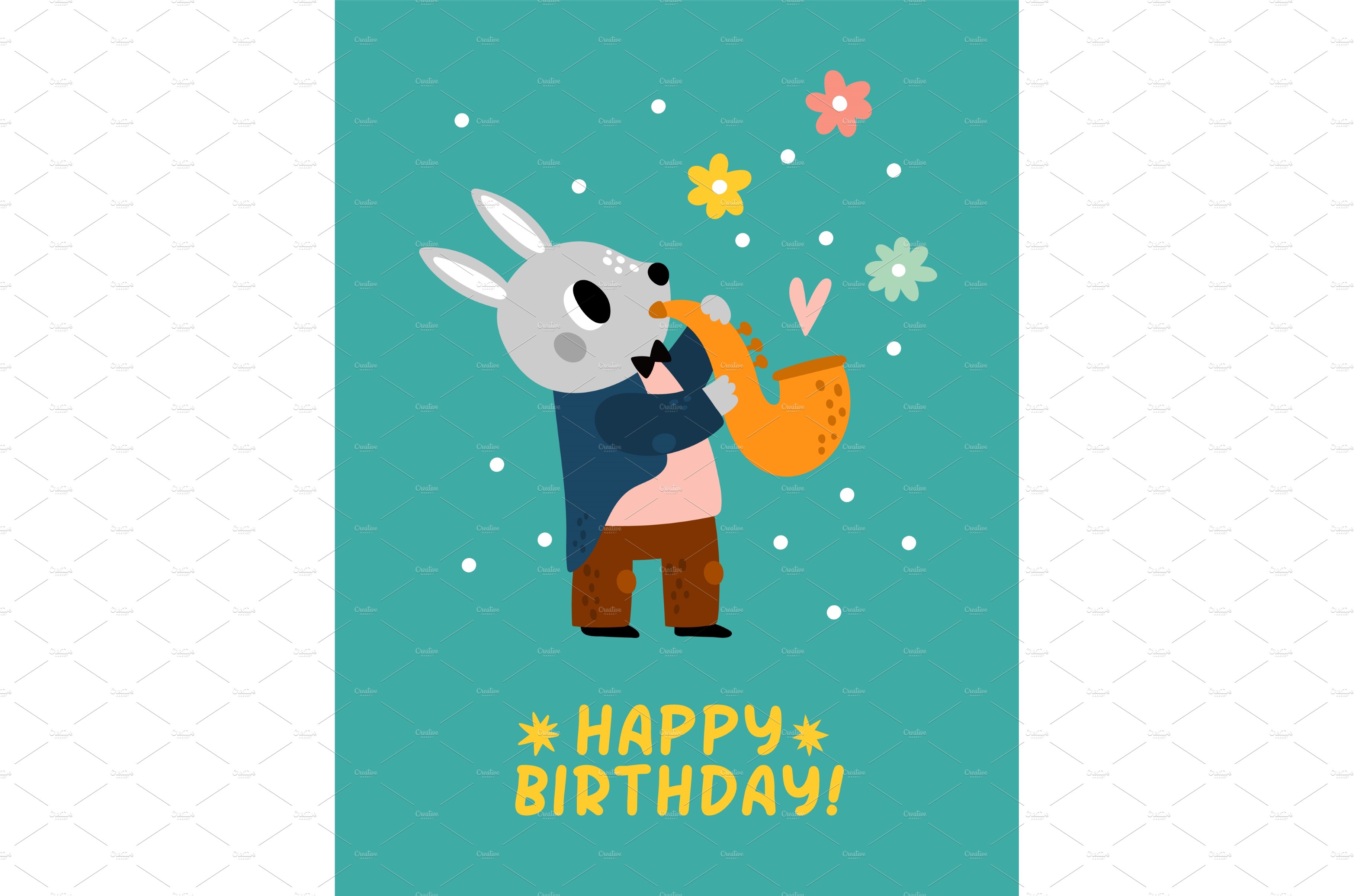 Birthday poster with cute animal cover image.