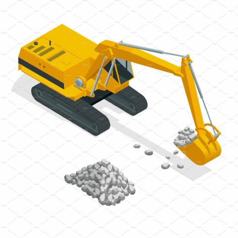 Excavator with Bucket lift up are cover image.