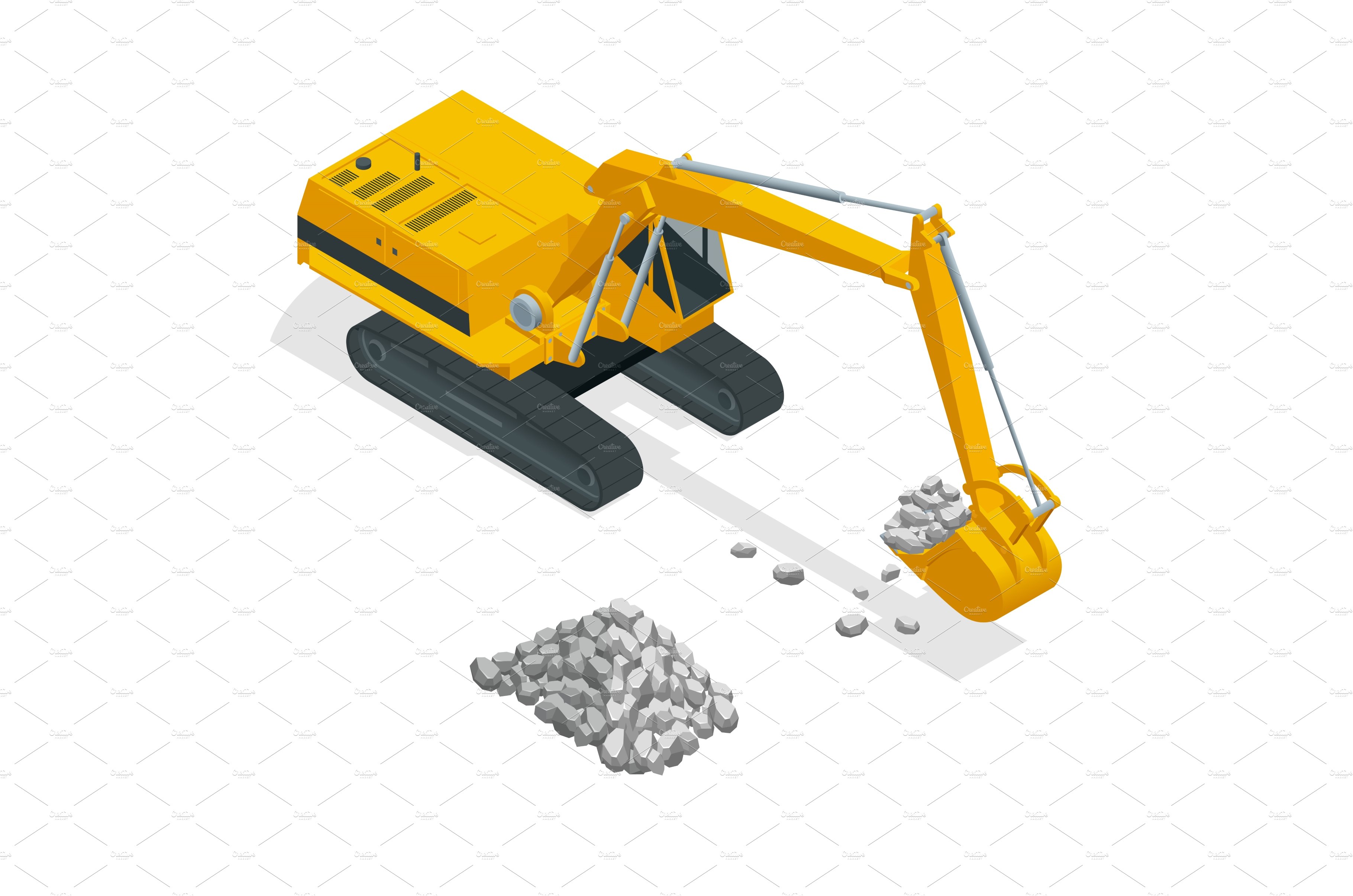 Excavator with Bucket lift up are cover image.