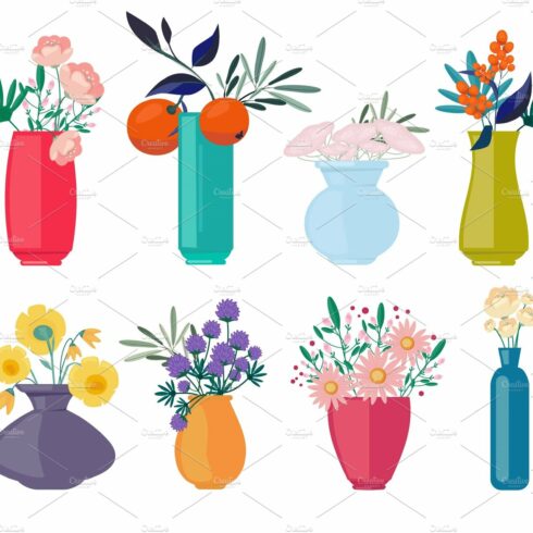 Bouquets vases. Spring or summer cover image.