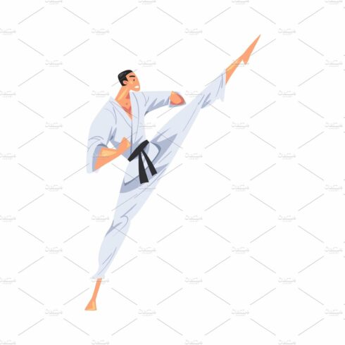 Man Karateka Doing High Leg Kick cover image.