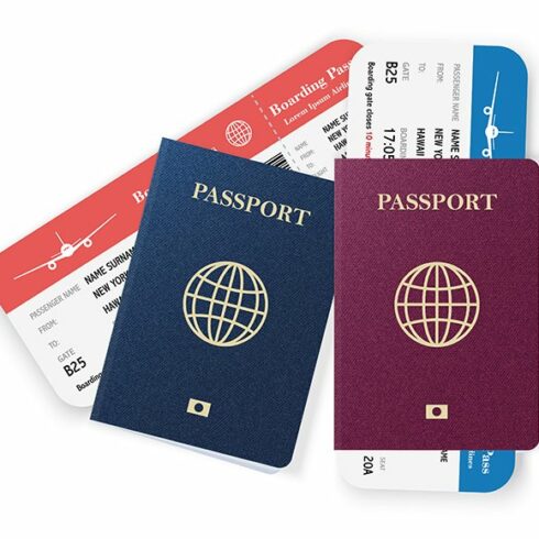 Passports and boarding pass tickets. cover image.