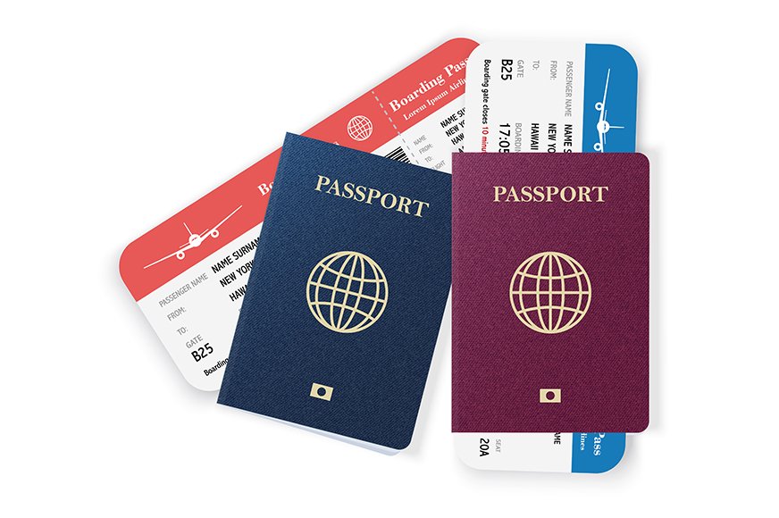 Passports and boarding pass tickets. cover image.