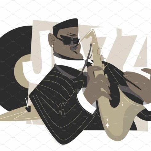 Jazz saxophone man player cover image.