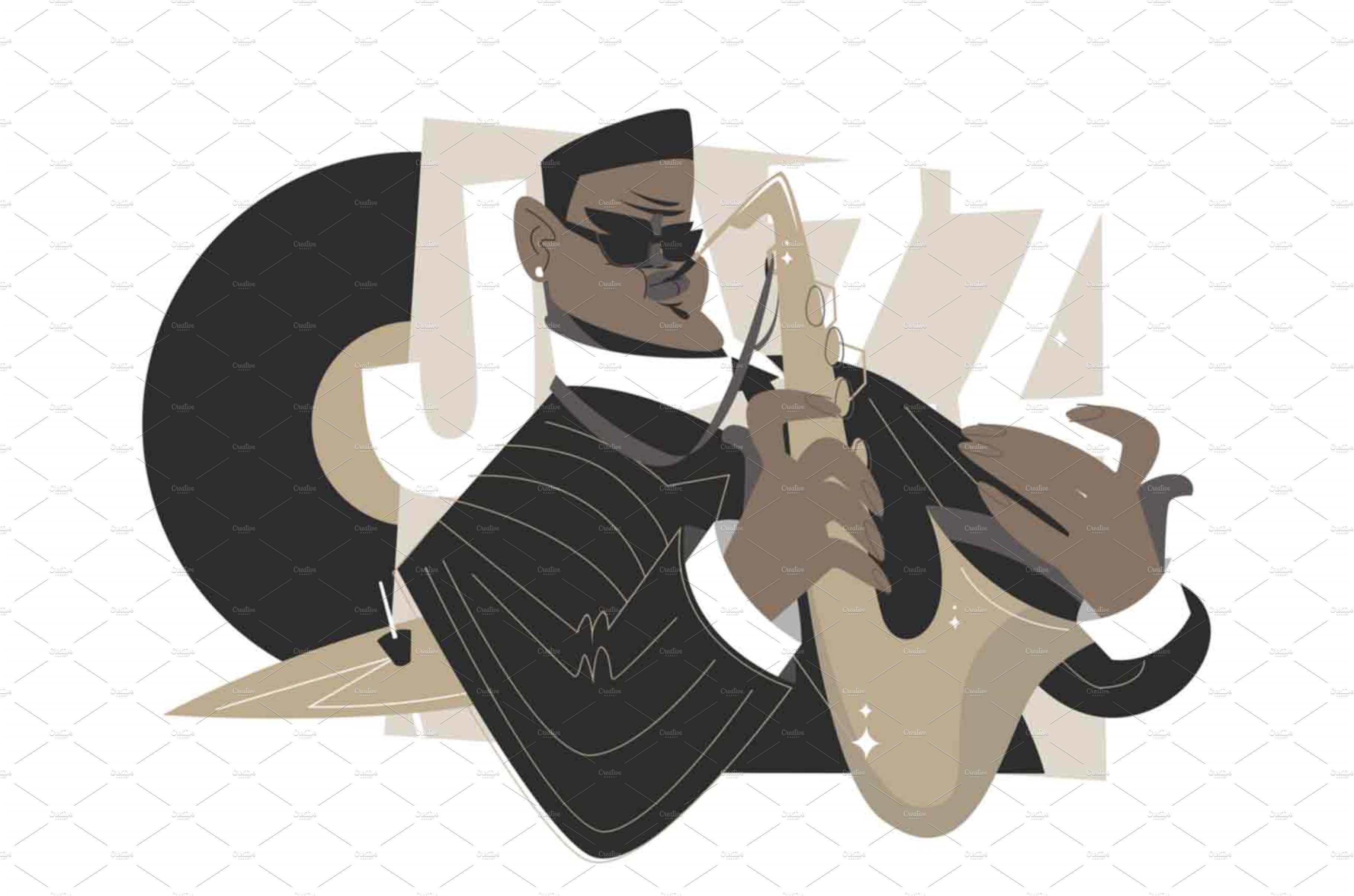 Jazz saxophone man player cover image.