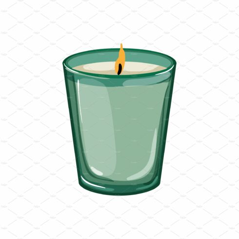 glass scented candle cartoon vector cover image.