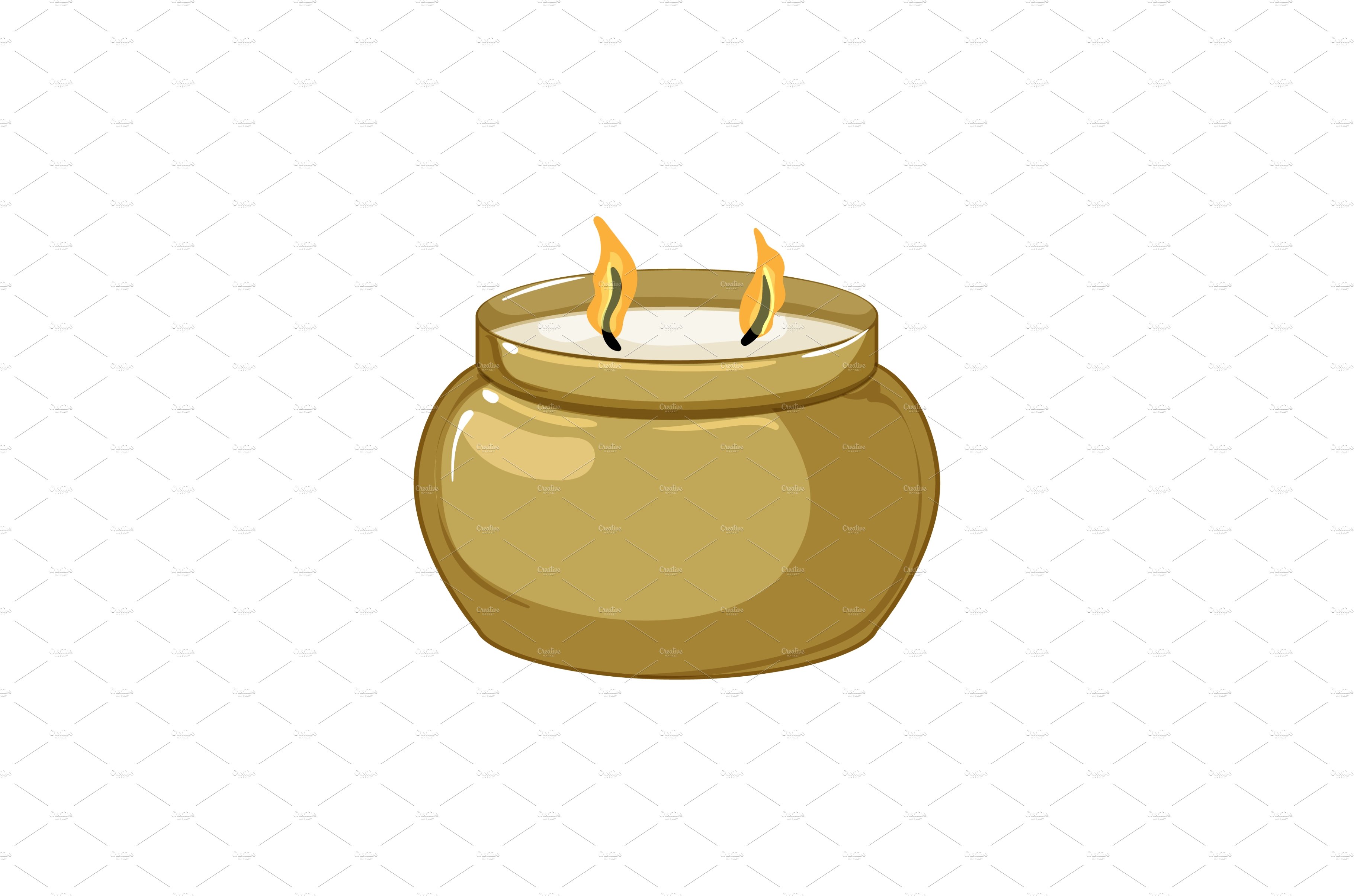 wax scented candle cartoon vector cover image.